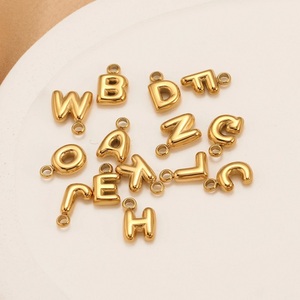 18k Gold PVD Plated Mini Balloon Alphabets Charms Stainless Steel Bubble English <strong>Initial</strong> Letters <strong>Pendants</strong> for DIY Jewelry Making - Product Image 5