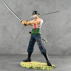 Figurine d'anime <span class=keywords><strong>One</strong></span> <span class=keywords><strong>Piece</strong></span> Zoro de 17 cm en gros, modèle de collection de bureau avec double tête et pose de combat - Product Image 4