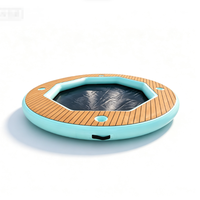 Hamac aquatique à bords polygonaux, équipement de loisirs et de divertissement aquatique, tapis gonflable aquatique avec porte-gobelet