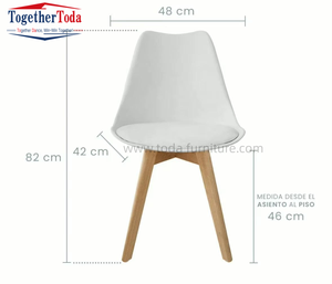 <span class=keywords><strong>Chaise</strong></span> de bureau nordique moderne avec pieds en <span class=keywords><strong>bois</strong></span>, <span class=keywords><strong>chaise</strong></span> de salle à manger Tulip avec coussin et dossier en forme de coquille pour cuisine, hôtel, café, maison - Product Image 4