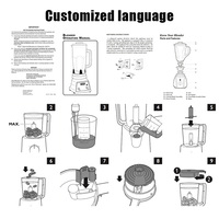 Blender électrique pour aliments et fruits à grande capacité de 2,8 L, 9000 W, haute vitesse, robuste, avec lames tranchantes HM-2081