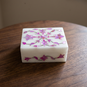 Handmade Pink Marble Rectangle Modern Luxury Jewelry <b>Box</b> Storage Organizer for Rings <b>Earrings</b> & Accessories India Wholesale - Product Image 1