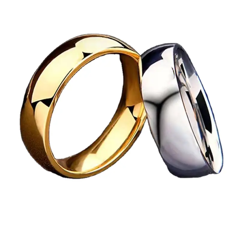 Manufacturer cheap wholesale couple gold silver ring (7 sizes) for gift