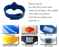 Bracelet en silicone NFC avec code QR personnalisé imperméable, bracelet en caoutchouc NFC RFID NTAG216 pour les événements