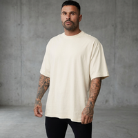 T-shirt uni respirant en jersey 100 % coton épais à manches courtes pour homme, grande taille, vente en gros