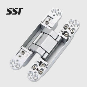 Modern Interior Wood Door Hidden Hinge 180 Degree 3D Adjustable Zinc Alloy Invisible Pair with 8-Hole Design and 1 Year Warranty - Product Image 1