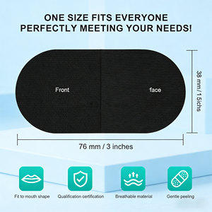 LYCHAカスタムロゴ入り形状・サイズ調整可能いびき防止マウステープ、優しい通気性、低刺激性、CE認証済み、睡眠の質向上ストリップ - Product Image 3