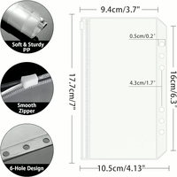 Pochettes de classeur A5 A6 personnalisables avec logo, inserts en PP, enveloppes étanches pour espèces, sac de budget pour carnet de notes, fermeture éclair en plastique