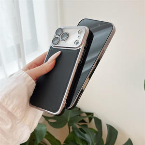 Coque de protection simple de couleur unie électroplaquée pour <span class=keywords><strong>iPhone</strong></span> 16 <span class=keywords><strong>Pro</strong></span> <span class=keywords><strong>Max</strong></span>, protection complète de l'objectif, coque de téléphone pour <span class=keywords><strong>iPhone</strong></span> 17 - Product Image 2