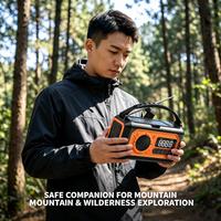 Radio Solar Multifunción con Manivela, 10000mAh, Radio Meteorológica de Emergencia con SOS