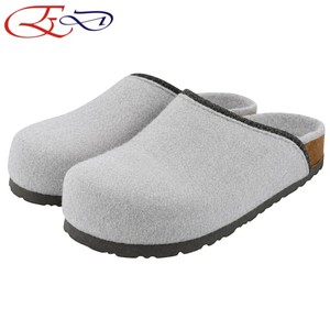Men's Wool Blend Felt Clogs <b>Slip</b> <b>On</b> Closed Toe EVA Outsole with Contrast Edge for Autumn Winter Indoor Relax - Product Image 1