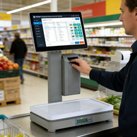 Timbangan Supermarket Langsung dari Pabrik Sistem POS Layar Sentuh Mesin Kasir Printer Label Barcode Pengenal AI Bluetooth