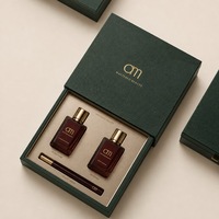 Boîte cadeau d'emballage de parfum personnalisée haut de gamme, boîte à tiroir texturée en relief avec insert en mousse, emballage de flacon de parfum carré en verre