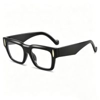 Gafas SM26002 con Filtro de Luz Azul para Mujer y Hombre, Montura Gruesa de PC, Gafas de Computadora, Geométricas Cuadradas Extra Grandes, Bloquean la Luz Azul