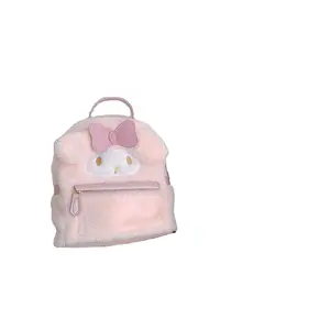 Kawaii Sanrioed My Melody Cinnamoroll Cartoon Plush Bag Anime Soft Stuffed Animals Plushie Backpack Girls Doll Toys Gifts