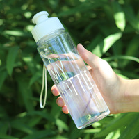 Bouteille d'eau en PET pour hommes et femmes, sport de plein air, été, avec couvercle à pression, étanche, design minimaliste, portable, tasse promotionnelle