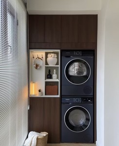 Gabinete de muebles de madera para lavadora de lavandería Gabinete incorporado - Product Image 2