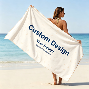 Serviette de piscine en coton imprimée sur mesure avec logo - Product Image 1