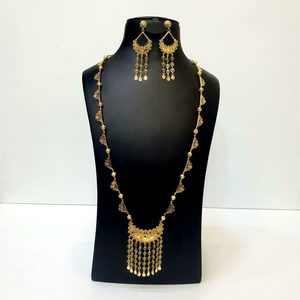 Conjunto de Collar con Borlas de Latón Chapado en Oro de 24K, Joyería de Boda para Mujer con Pendientes, Colgante y Anillo - Product Image 1