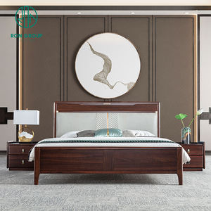 Muebles de Dormitorio de Madera de Palisandro de Alta Gama al por Mayor con Mesita de Noche, Cama King Size China, Camas de Madera - Product Image 5