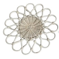 Napperons ronds en rotin faits à la main Napperons ronds floraux Napperons en rotin naturel pour manger