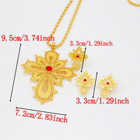 Collier et boucles d'oreilles en or éthiopien, ensemble de bijoux africains pour fête, accessoires pour filles d'Érythrée