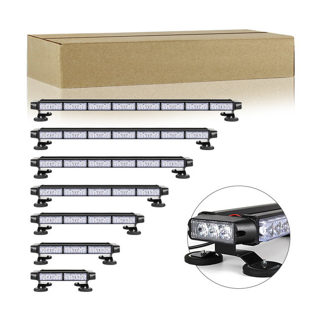 Vehicle Four Sided LED Warning Light Bar Emergency Strobe Rooftop Magnetic Flashing Light Bar for Trucks 12v-24v 40W-136W