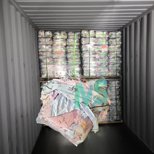 Trapos de punto de colores mezclados de baja pelusación, bolsas de 10kg, 20kg, 25kg, trapos de algodón reciclados de color claro, trapos industriales - Product Image 1