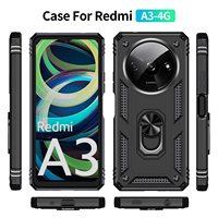 Pour Redmi A3 14C 13C 12C 11A anneau magnétique béquille armure coque de téléphone robuste antichoc hybride PC housse en TPU