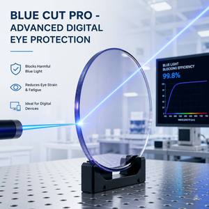 Lentilles optiques avancées 1.59 PC Blue Cut PRO, double réflexion bleu+vert SHMC, lentilles en <span class=keywords><strong>polycarbonate</strong></span> incassables - Product Image 1
