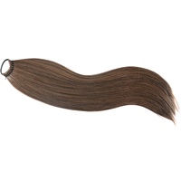 Perruque tressée longue et droite de 24 pouces/60 cm en fibre haute température, style chignon élastique, peut être permanentée et teinte