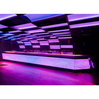 Meuble de bar lumineux à LED, comptoir à cocktails et à vin pop-up, design luxueux, ensemble de comptoir de bar