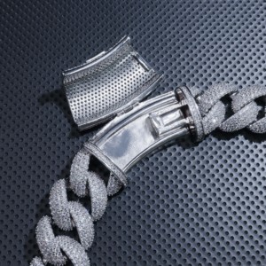 เครื่องประดับฮิปฮอปโซ่อัญมณี925เงินแท้เครื่องประดับที่ดีสร้อยคอชุบทองแบบกำหนดเอง - Product Image 1