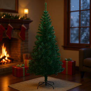 Árbol de Navidad Artificial de PVC Verde de 7 Pies, para Interiores, Sin Luces, Fácil Instalación, Modelo D0100HXMLPJ - Product Image 2