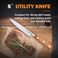 Couteau de chef en acier inoxydable personnalisé de qualité supérieure, couteau de cuisine, couteau à manche en bois, OEM/ODM
