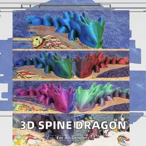 3D Printed <b>PLA</b> Dragon Spine Toy Model Creative Movable Animal Dinosaur Ornament Unisex for Children 7-12 Months Original - Product Image 6