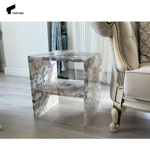 Tostone Top Calacatta Viola quadrato in marmo naturale pietra divano tavolino per Villa casa appartamento soggiorno <span class=keywords><strong>e</strong></span> ufficio arredamento - Product Image 4