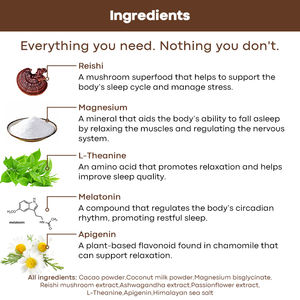Etiqueta privada Reishi magnesio calmante suplemento para dormir chocolate caliente cacao en polvo - Product Image 4