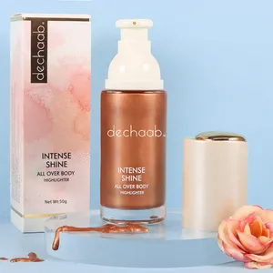 Dechaab Loção hidratante para maquiagem corporal 100% natural e vegana de alta qualidade creme brilhante para a pele
