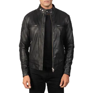 Custom New Arrival Black Fashion Leather Jacket Best Price Genuine Leather Jacket Hot Sale Wholesale Leather Jacket