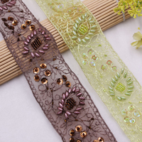 Vente d'usine Vintage broderie paillettes perlées dentelle bricolage artisanat accessoires Style National vêtements ruban