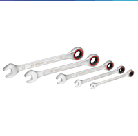 Jeu de clés à cliquet combinées BOSCH 5 pièces en acier au chrome vanadium pour espaces étroits