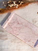 Stonekocc lumière luxe naturel marbre bijoux stockage rose pierre plateau hôtel maison ornements décoratifs objet