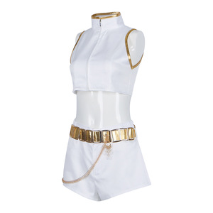 Disfraz de Cosplay de Lumi de K-Pop Demon Hunters, Traje Blanco de Escenario con Epaulettes Dorados para Fiesta de Halloween - Product Image 5