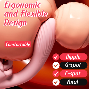 Vibrador con Lengua para Estimulación del Punto G y Clítoris, con 9 Modos de Vibración y Lamido, Juguetes Sexuales para Adultos, Juguetes Sexuales Anales y para Pezones - Product Image 3