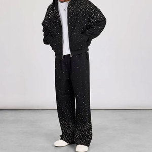 Conjunto Deportivo de Invierno para Hombre, de Primera Calidad, Corte Regular, con Capucha y Pedrería, Transpirable, Ligero y Ecológico - Product Image 2