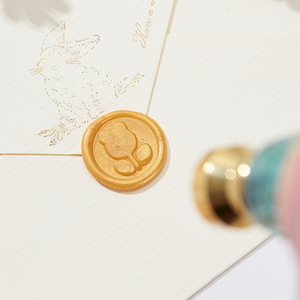 Sceau de cire personnalisé avec logo, mini 15 mm 1,5 cm, motif floral tulipe mignon - Product Image 1