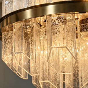 Lámpara colgante esférica de lujo con vidrio texturizado para villas, hoteles y decoración de interiores - Product Image 3