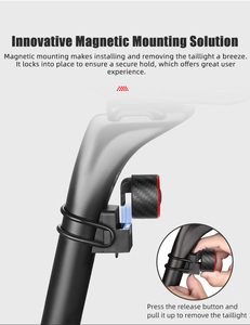 Gaciron Loop-100 luz trasera de bicicleta para bicicleta 100LM luz trasera de bicicleta magnética Freno de bicicleta inteligente accesorios de luz - Product Image 4