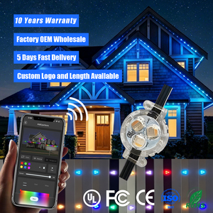 IP68 Waterproof Rgbic Gemstone Pixel <b>Point</b> <b>Light</b> 12V 24V Permanent Outdoor Lighting 200ft 300ft Track Christmas <b>Lights</b> - Product Image 1